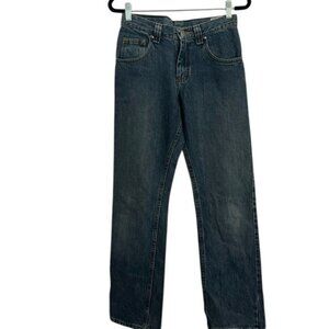 Lee Boys Premium Straight Leg Jeans Size 16 S Made In Mexico 100% Cotton Distres